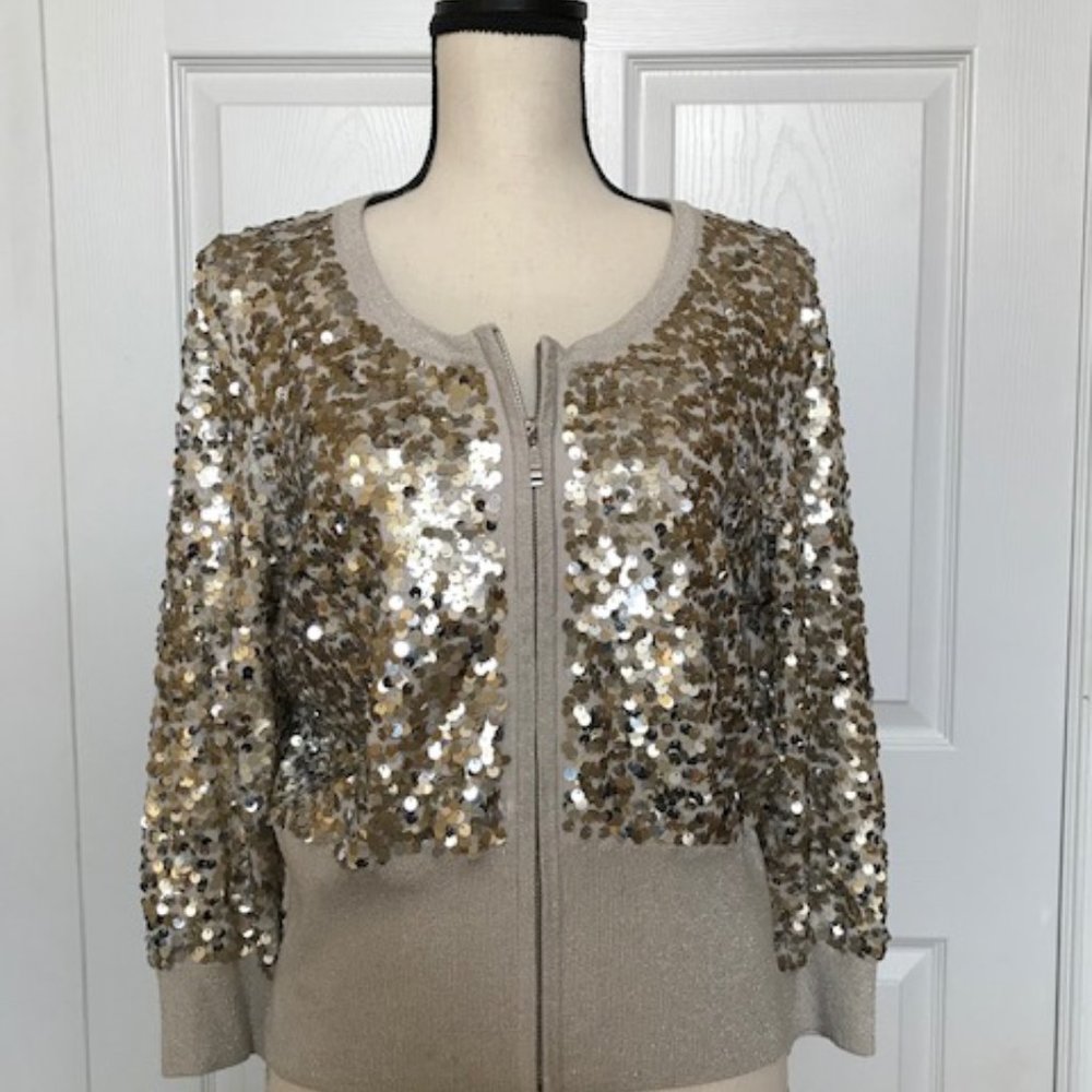 SEQUINED SWEATER JACKET